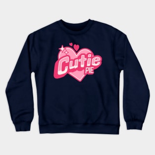 Cutie Pie Sparkle Pink Heart Badge Crewneck Sweatshirt